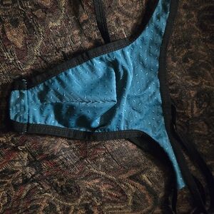 MANFINITY Teal and Black Men's Thong S